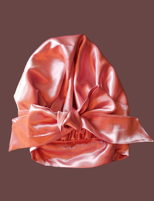 Silky Satin bonnet with ties